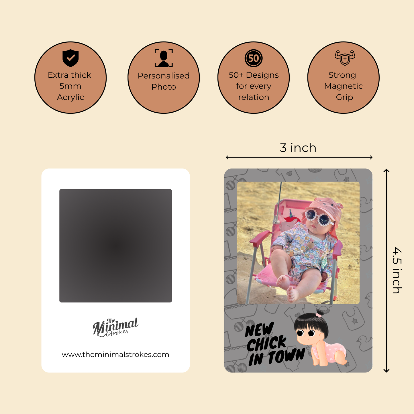 New Baby Personalised Photo Magnet