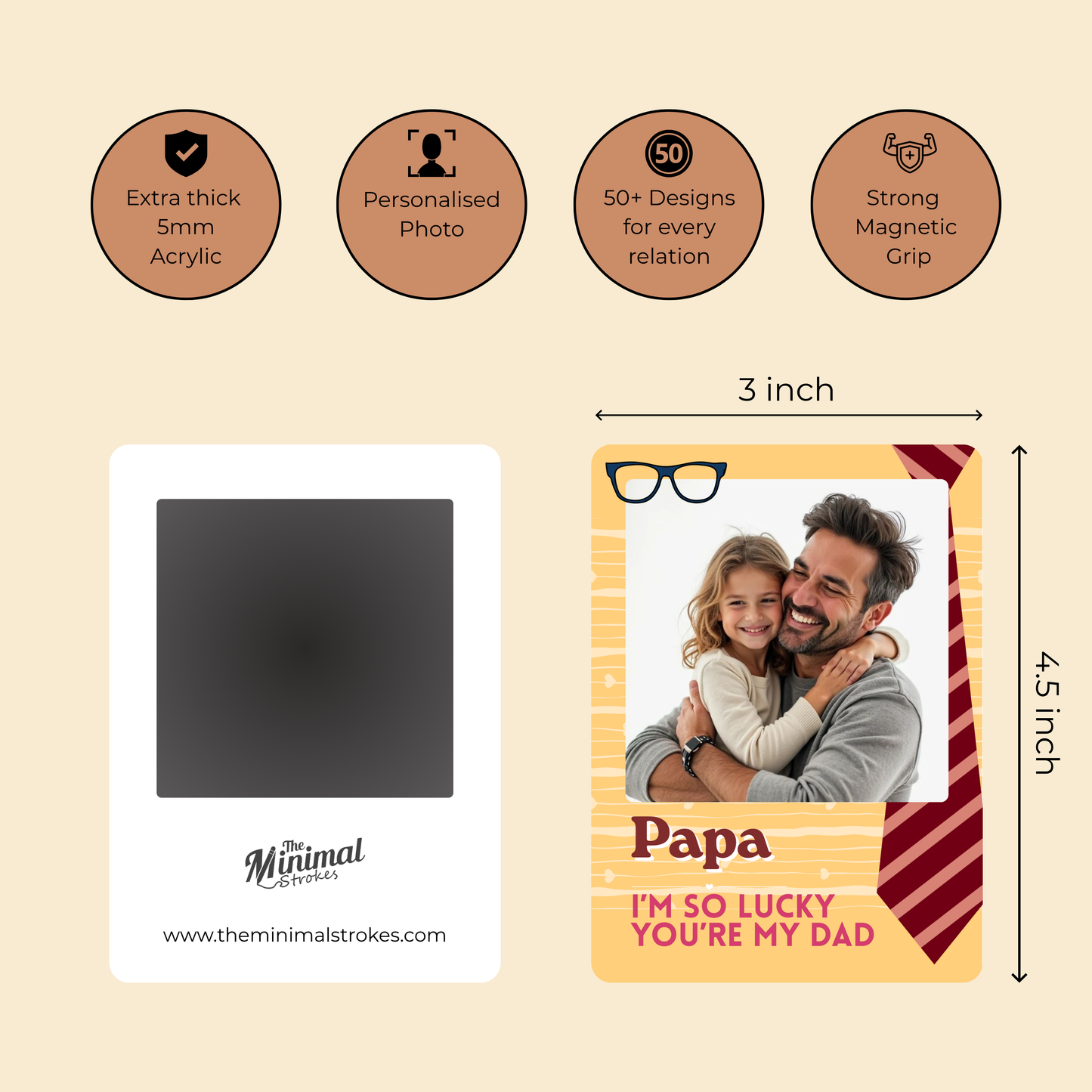 Lucky Dad Personalised Photo Magnet