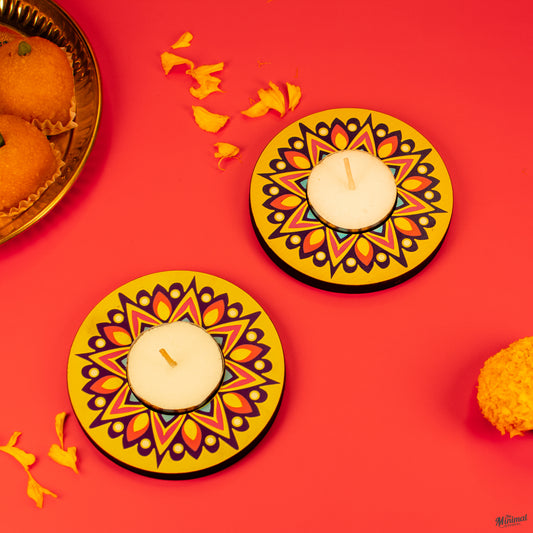 Diya Holder - Rangoli (Pack of 2)
