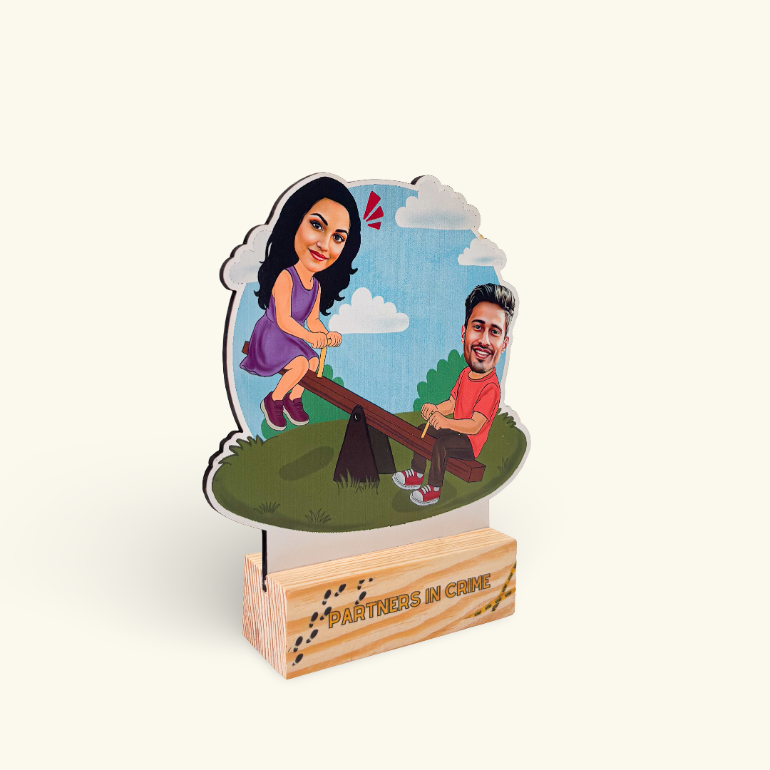 Caricature - See Saw Siblings