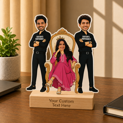Personalized Sibling Rakshabandhan Caricature With Stand