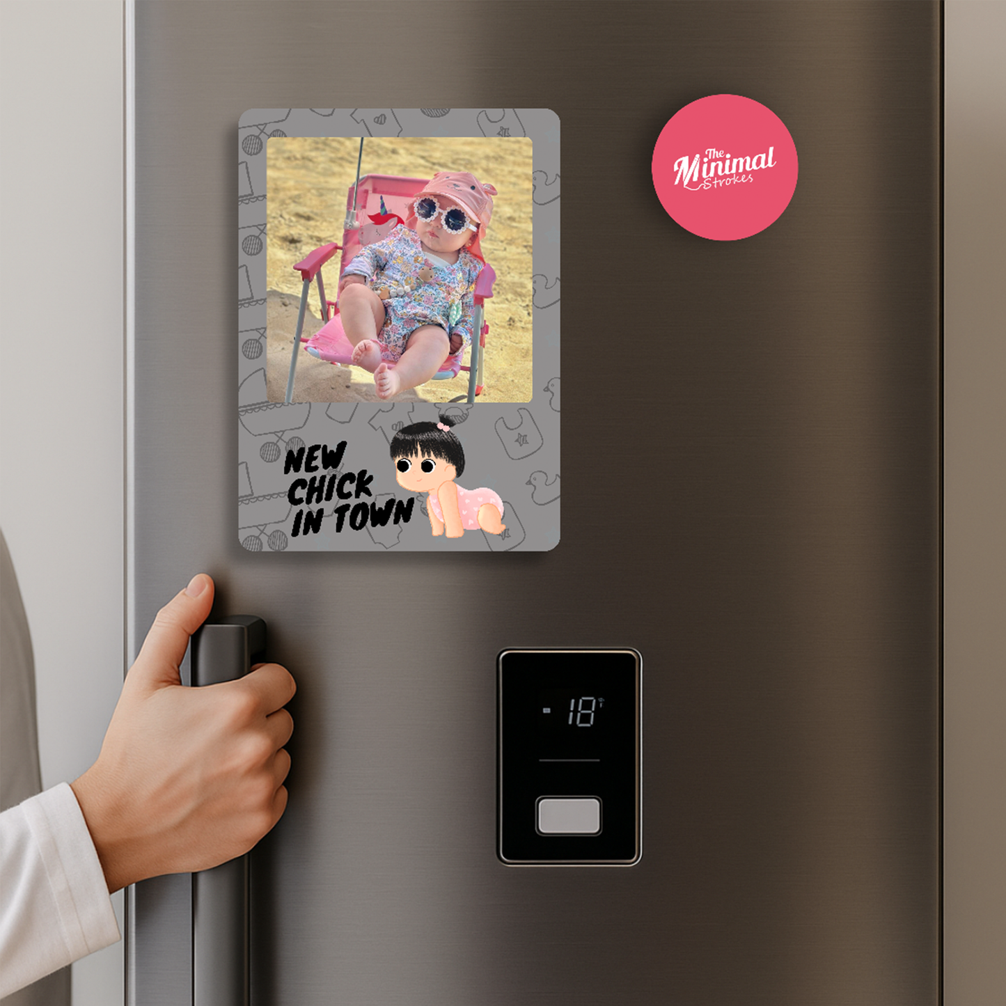 New Baby Personalised Photo Magnet