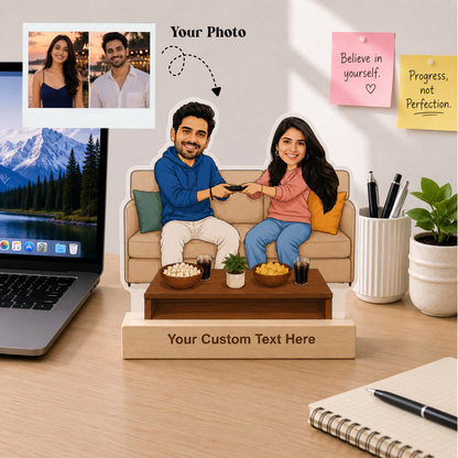 Personalized Bhai Behan Bond Caricature With Stand