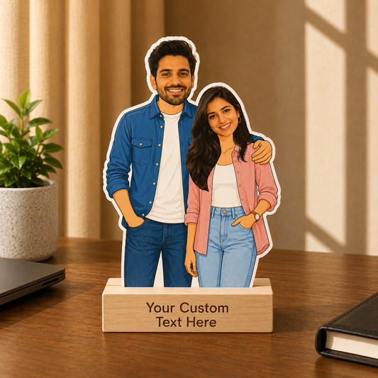 Brother & Sister Love Caricature With Stand