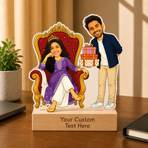 Personalized Queen Treatment Duo Caricature With Stand