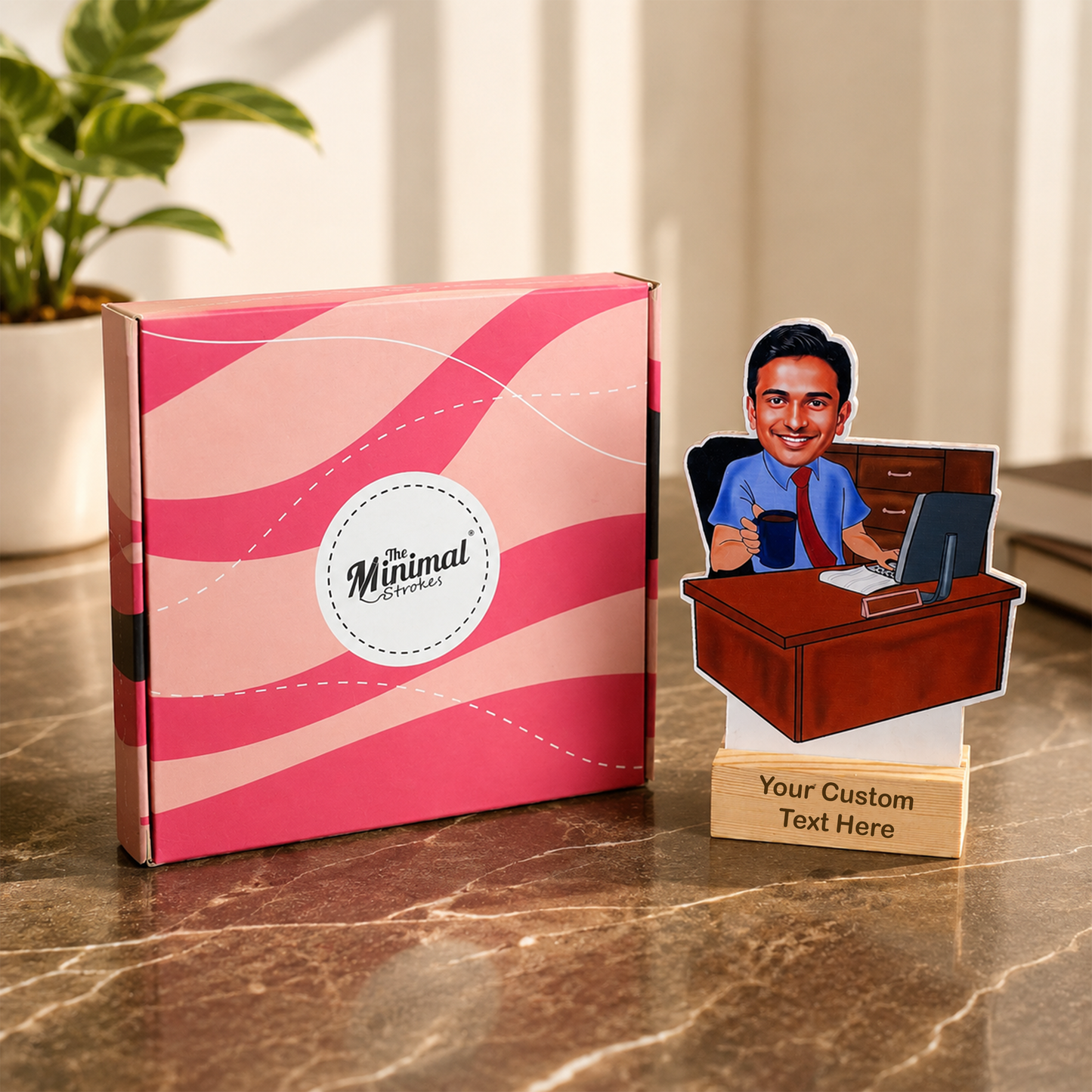 Working Man Personalized Caricature with Stand