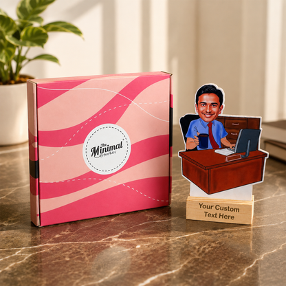Working Man Personalized Caricature with Stand
