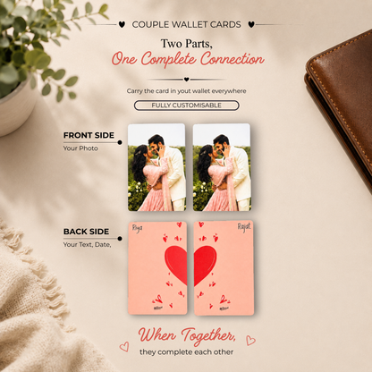 Personalised Couple Wallet Card - Set of 2 Cards