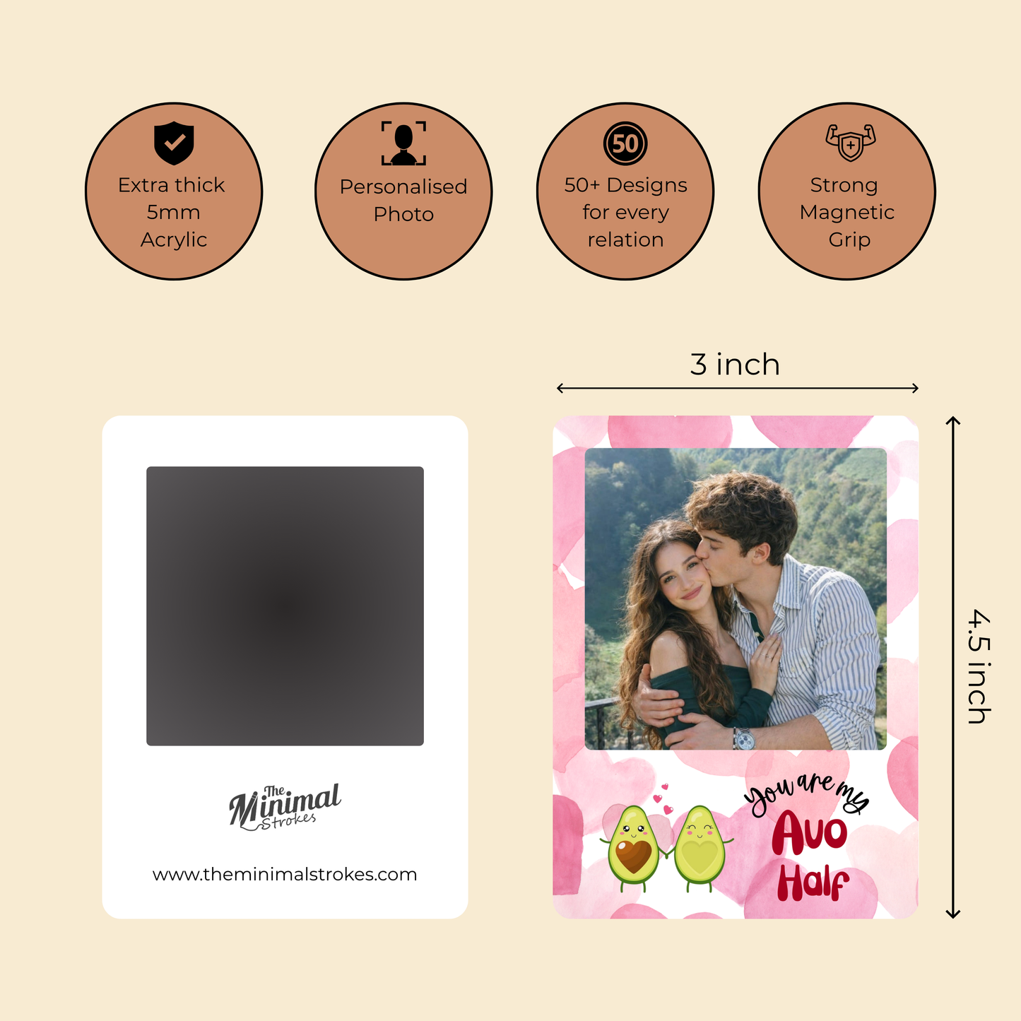 Better Avo-Half Couple Personalised Magnet