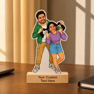 Brother Teasing Sister Caricature With Stand