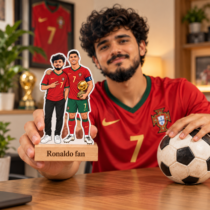 Personalized  Ronaldo Fan Caricature With Stand