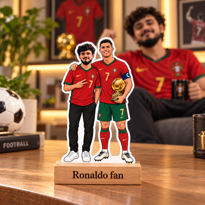 Personalized  Ronaldo Fan Caricature With Stand