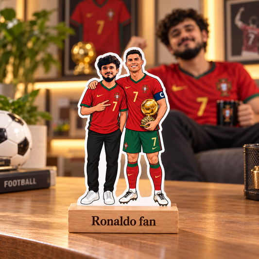 Personalized  Ronaldo Fan Caricature With Stand