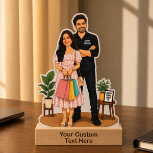 Bodygaurd Brother with Sister Caricature With Stand