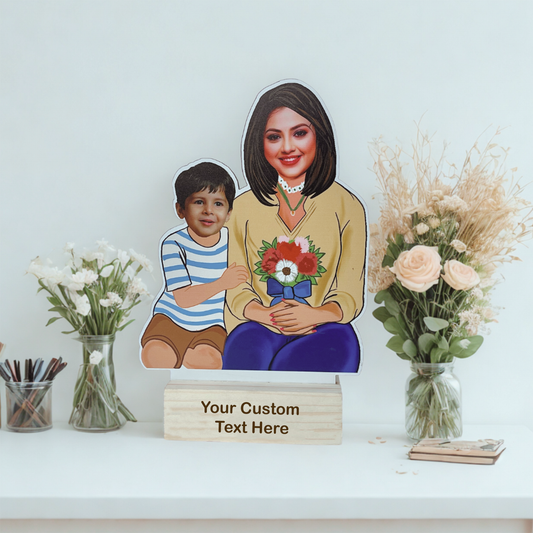 Personalized Little Boy Caricature With Stand