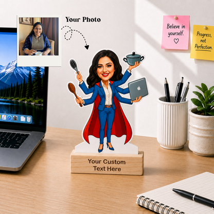 Working Woman Personalized Caricature with Stand