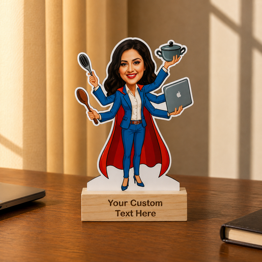 Working Woman Personalized Caricature with Stand