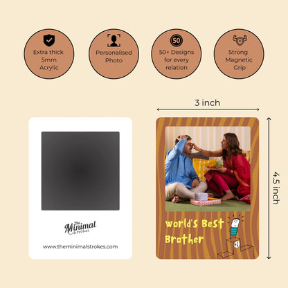 Best Brother Rakhi Combo – Personalized Caricature & Fridge Magnet Gift