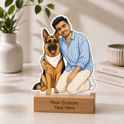 Personalized Pet Lover Caricature With Stand