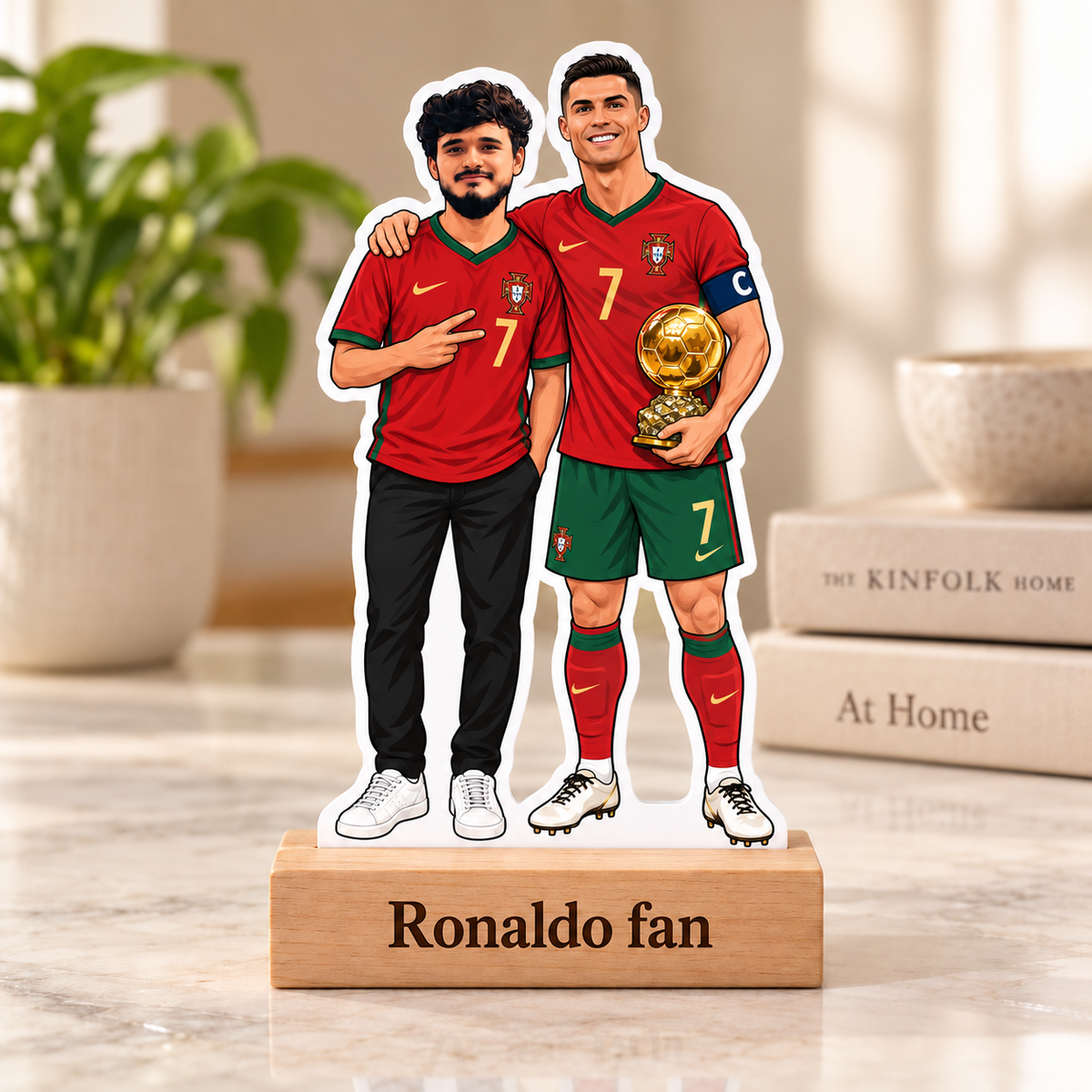 Personalized  Ronaldo Fan Caricature With Stand