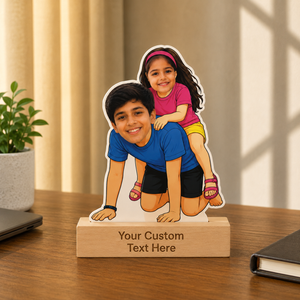 Personalized Bro-Sis Love Caricature With Stand