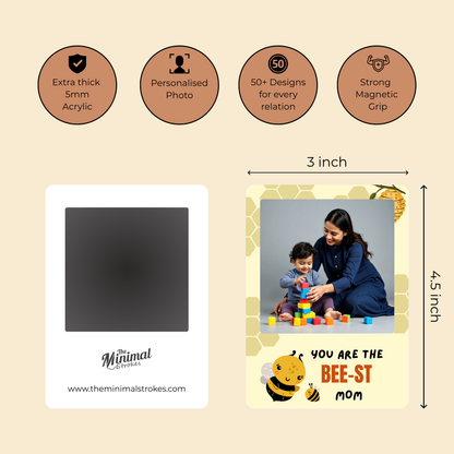 Bee-st Mom Personalised Photo Magnet