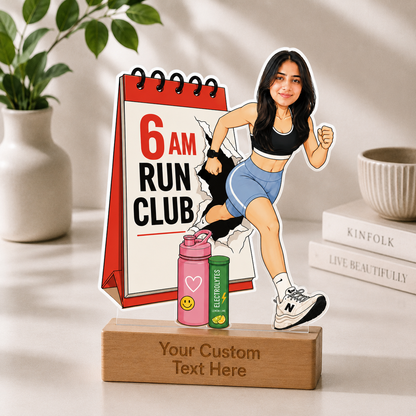 Personalized Running Caricature With Stand