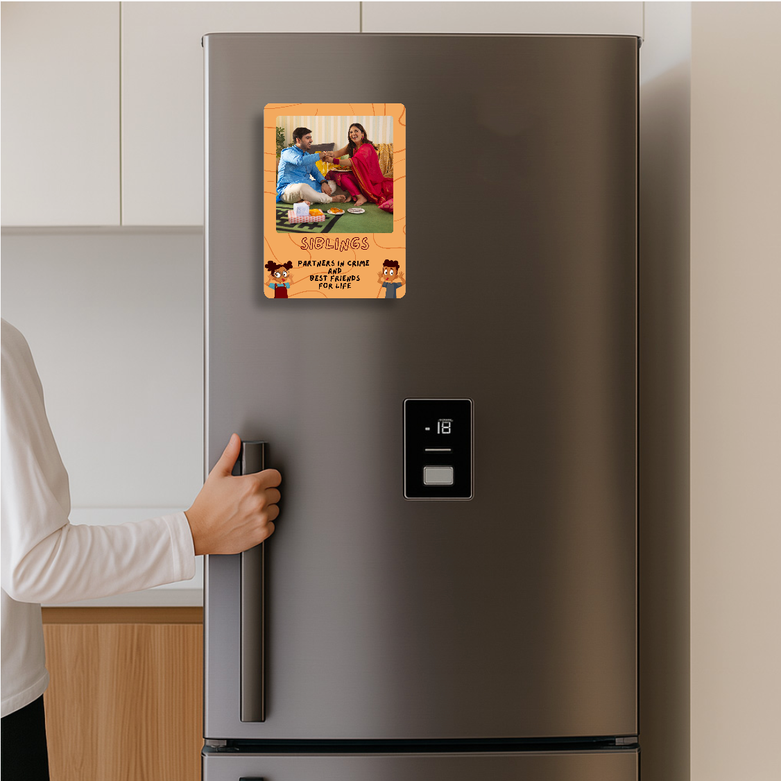Sibling Love Personalised Photo Magnet