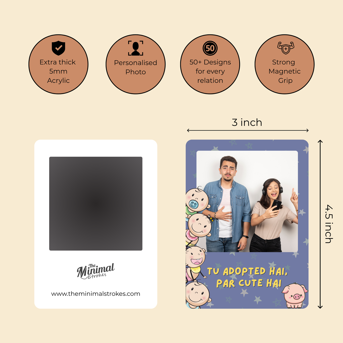 Adopted but Cute Sibling Personalised Magnet