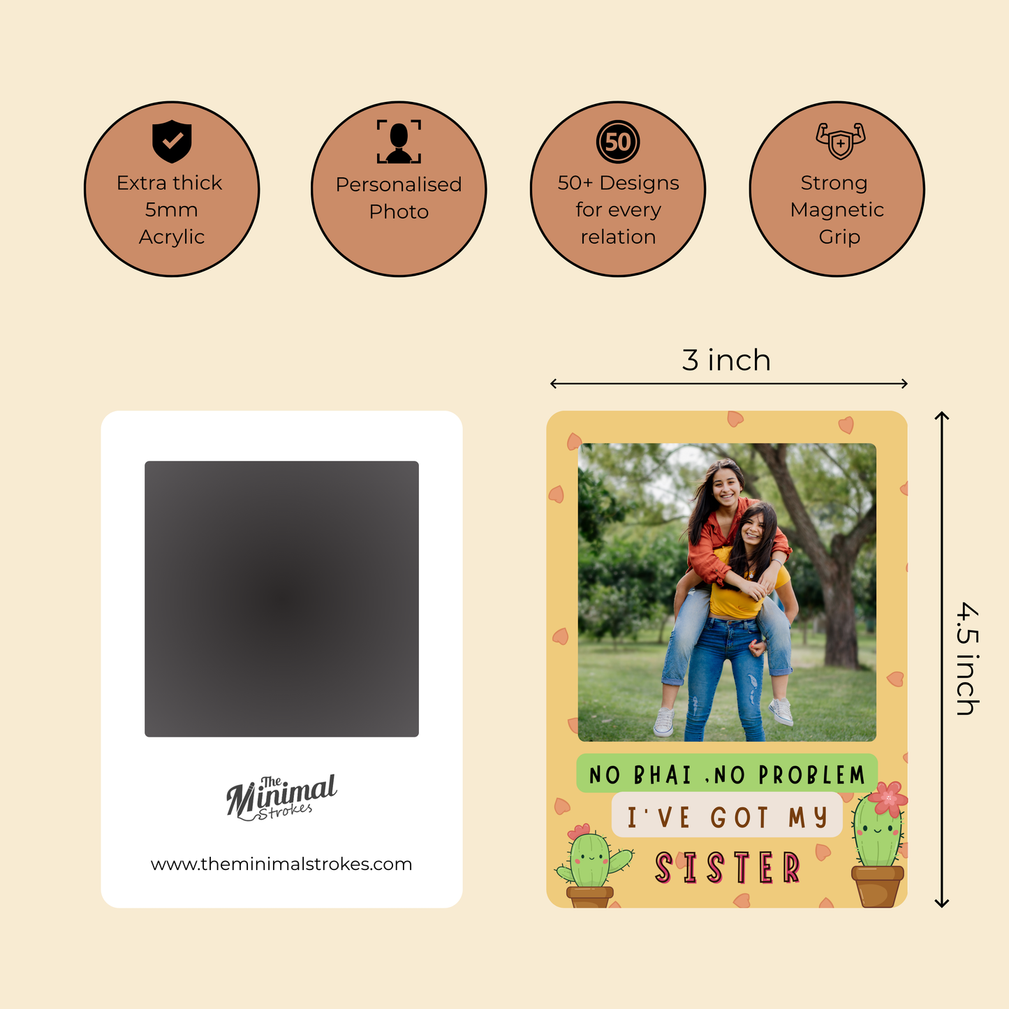 Superhero Sister Personalised Photo Magnet