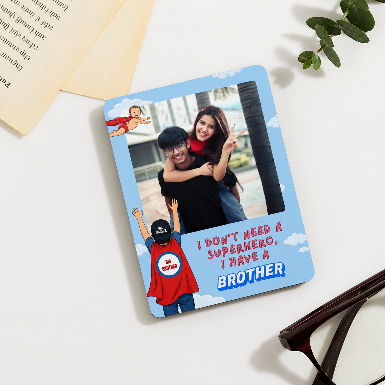 Superhero Brother Personalised Photo Magnet