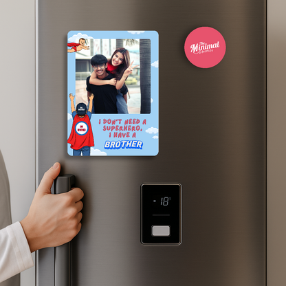 Superhero Brother Personalised Photo Magnet