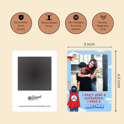 Superhero Brother Personalised Photo Magnet