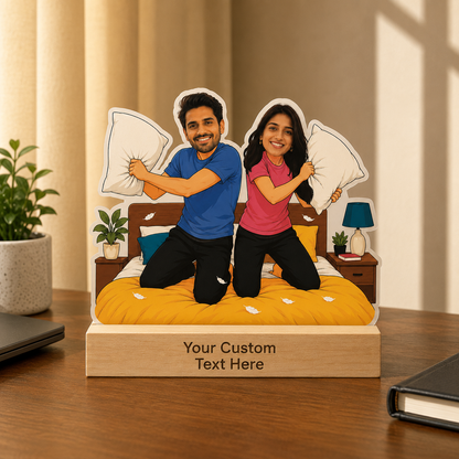 Pillow Fight ft. Siblings Caricature With Stand