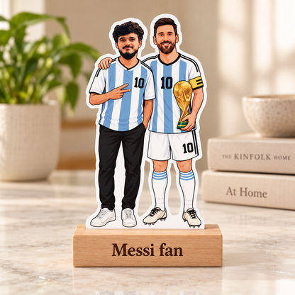 Personalized  Messi Fan Caricature  With Stand