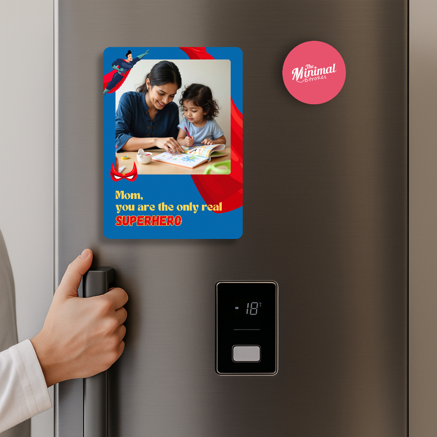 Superhero Mom Personalised Photo Magnet