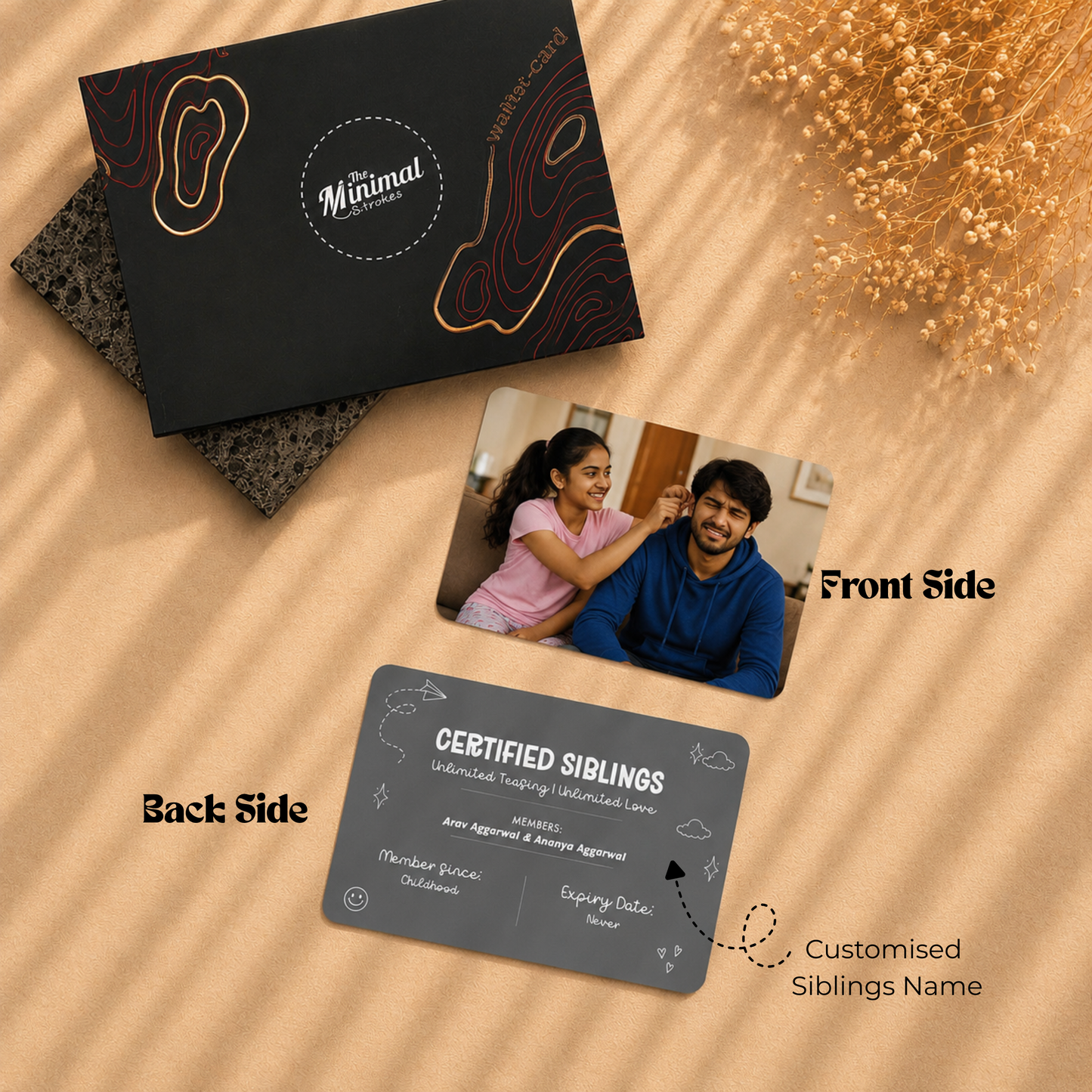 Certified Siblings Wallet Card – Personalized Rakhi Gift