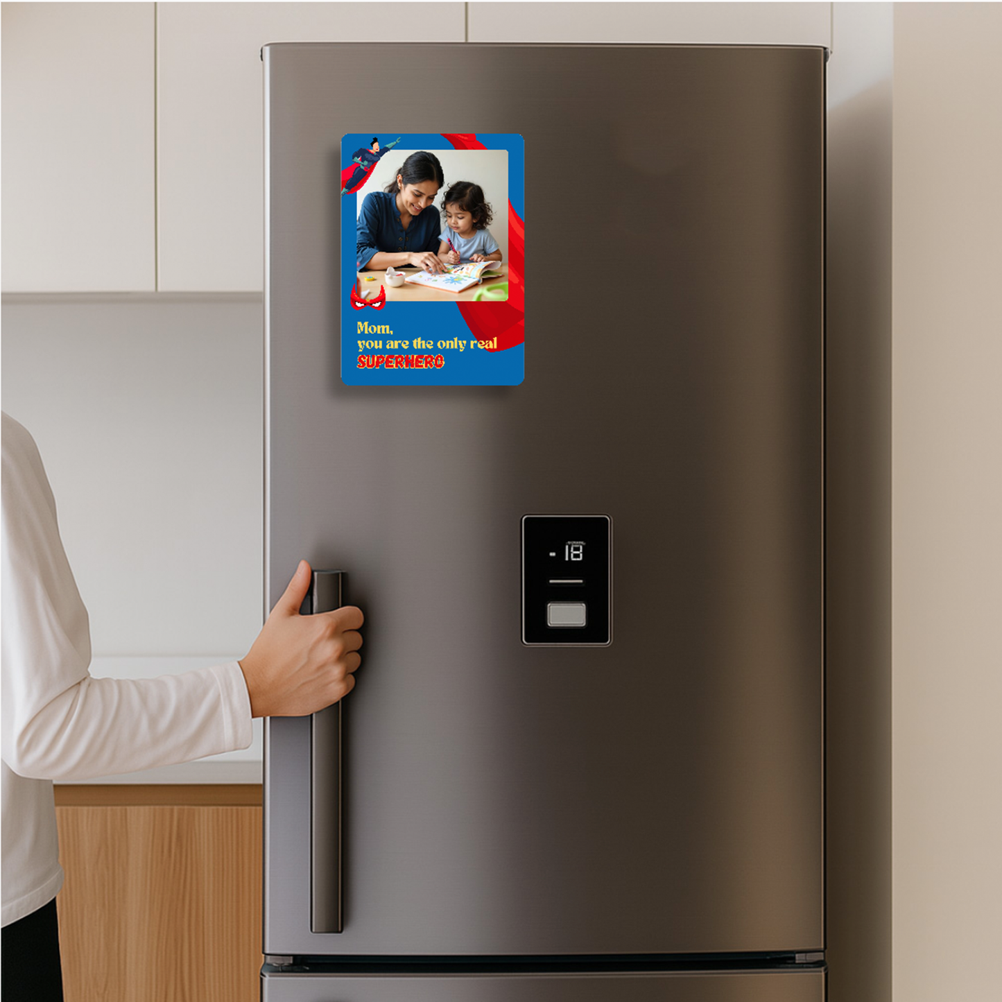 Superhero Mom Personalised Photo Magnet
