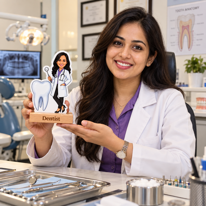 Personalized  Dentist Caricature With Stand