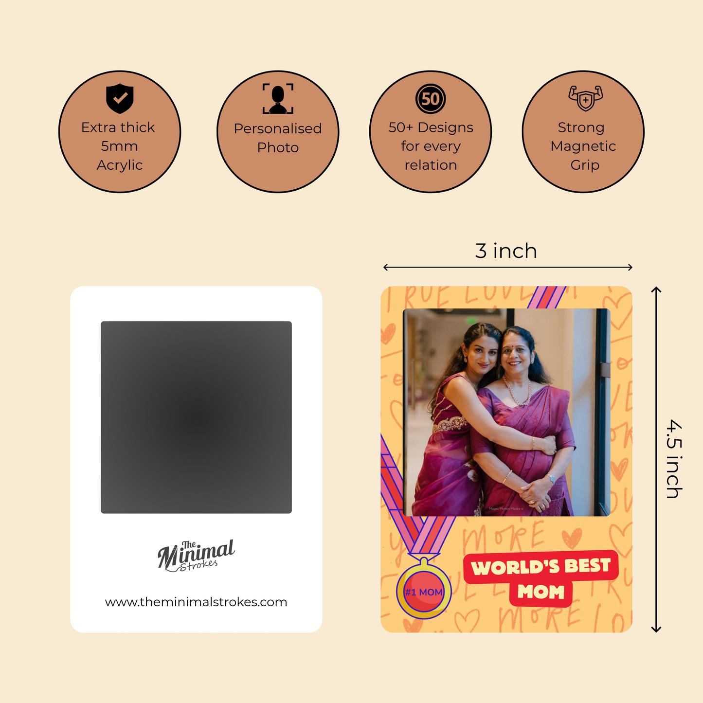 Best Mom Personalised Photo Magnet