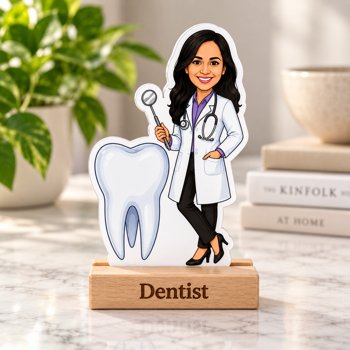 Personalized  Dentist Caricature With Stand
