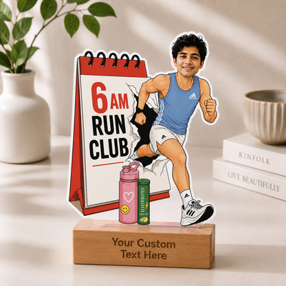 Personalized Running Caricature With Stand
