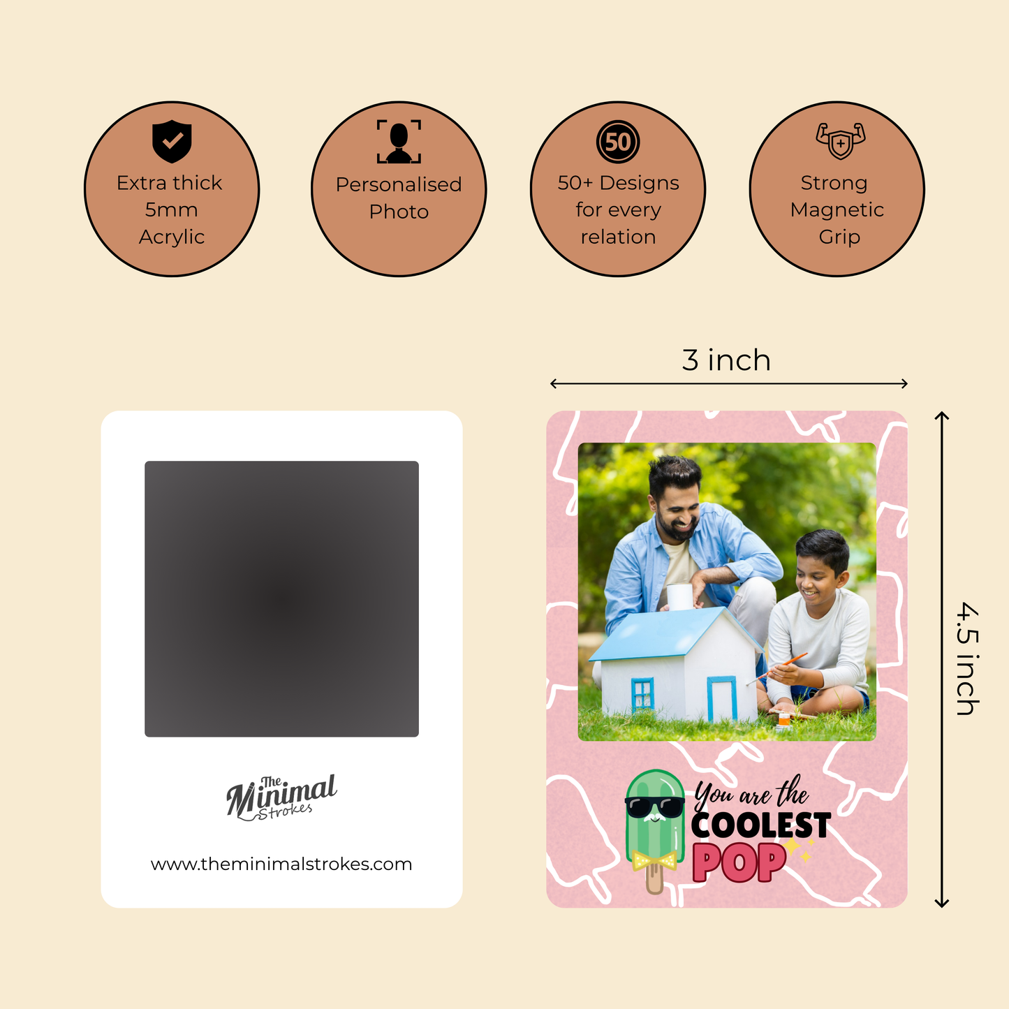 Coolest Dad Personalised Photo Magnet