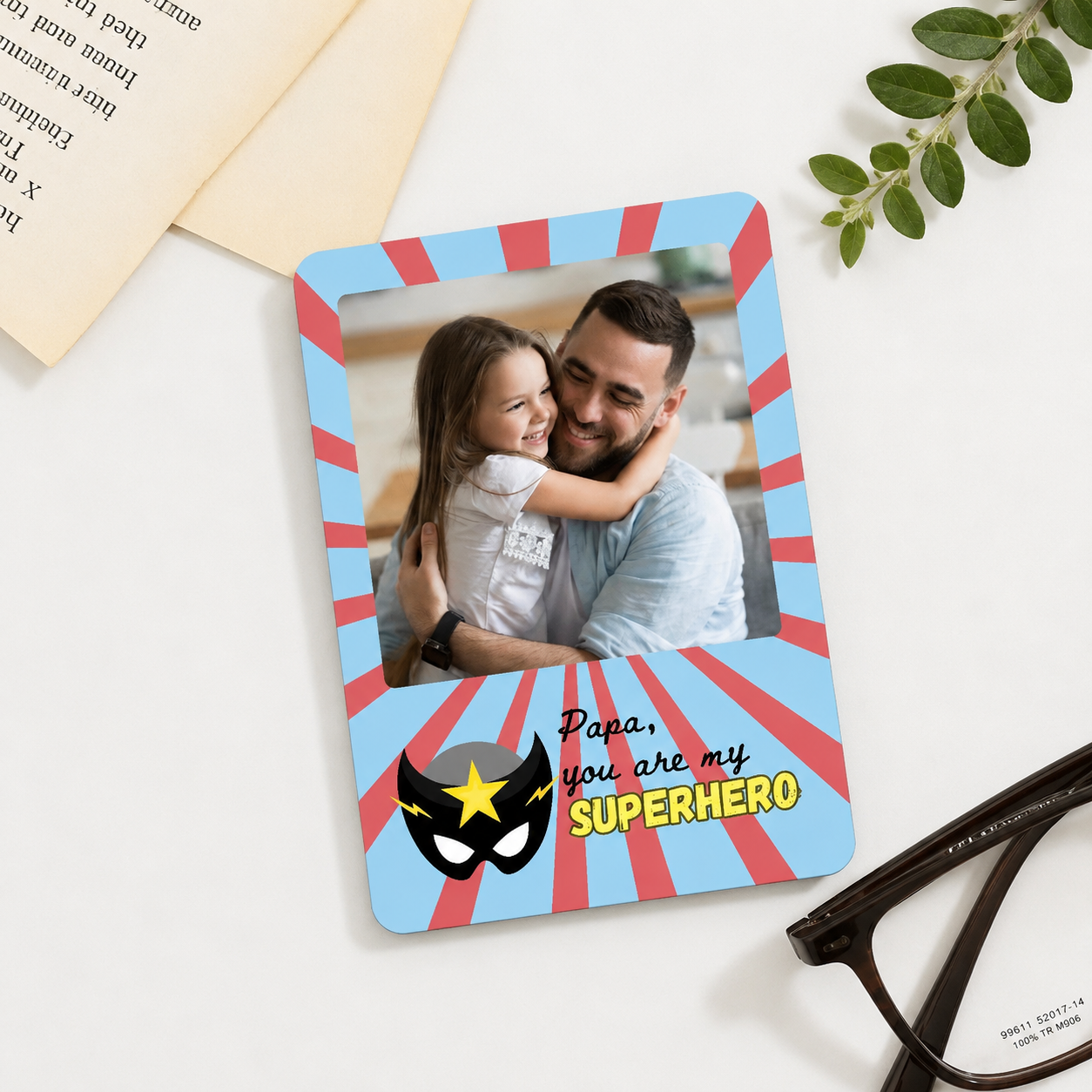 Superhero Dad Personalised Photo Magnet