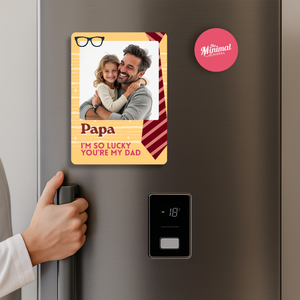 Lucky Dad Personalised Photo Magnet