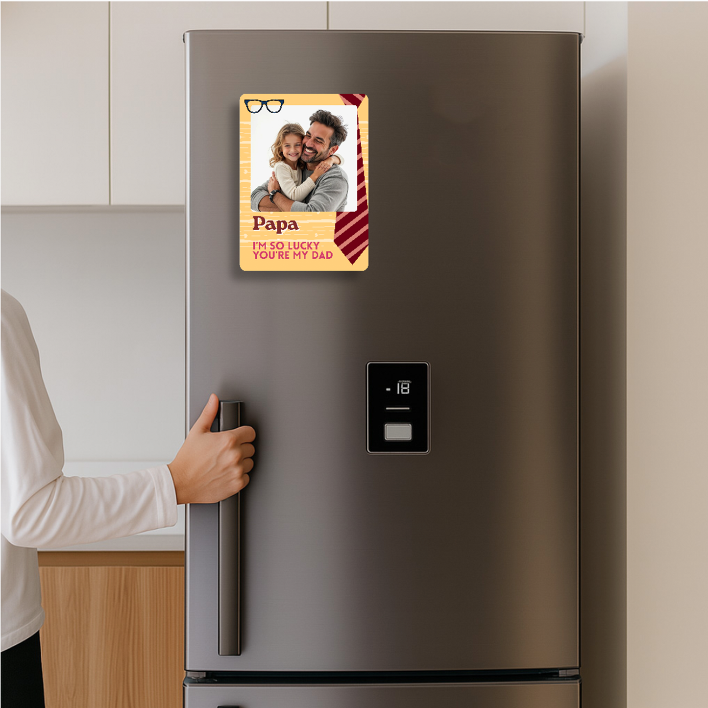 Lucky Dad Personalised Photo Magnet