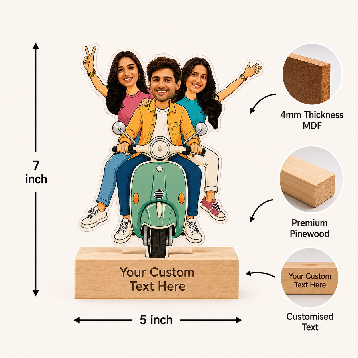 Personalized Squad Caricature With Stand
