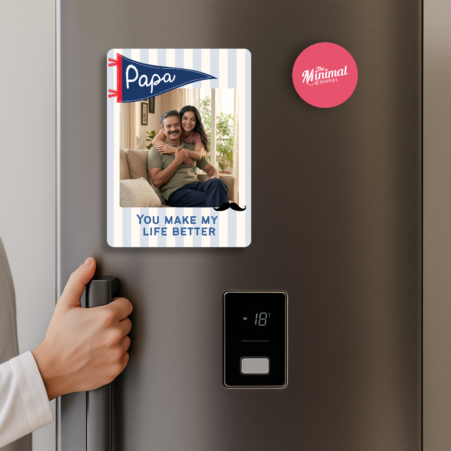 Papa Makes Life Better Personalised Photo Magnet