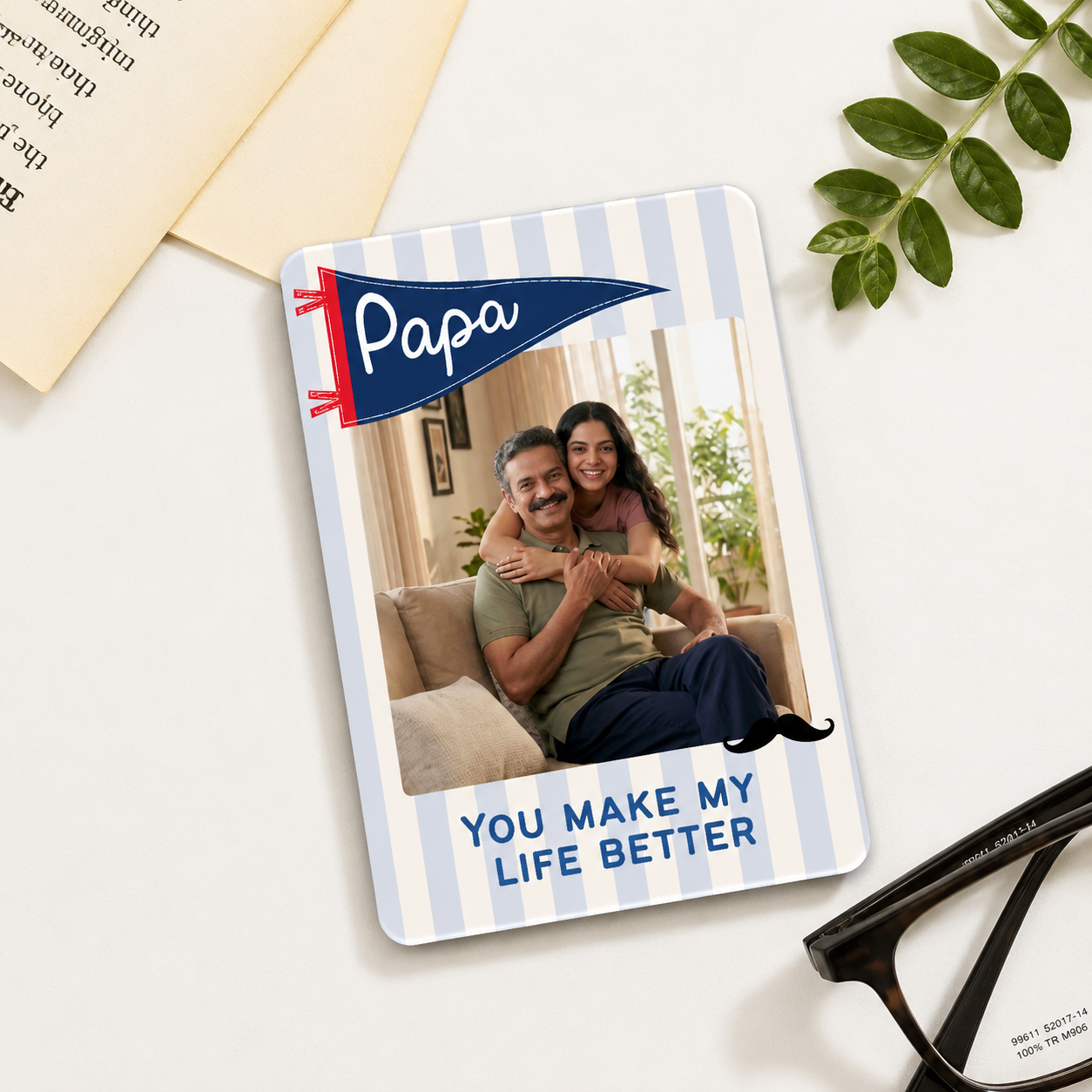 Papa Makes Life Better Personalised Photo Magnet