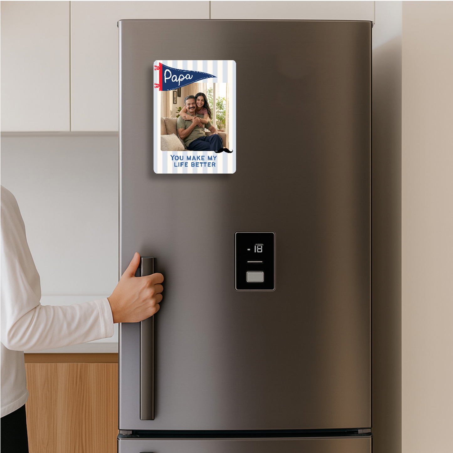 Papa Makes Life Better Personalised Photo Magnet